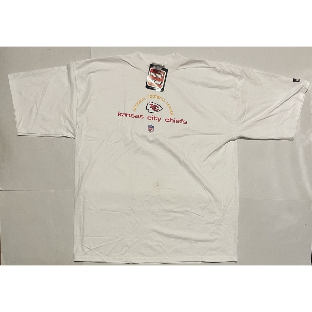 PUMA Vintage Y2k Kansas City Chiefs NFL Embroidered T Shirt White Men's XL NWT‎